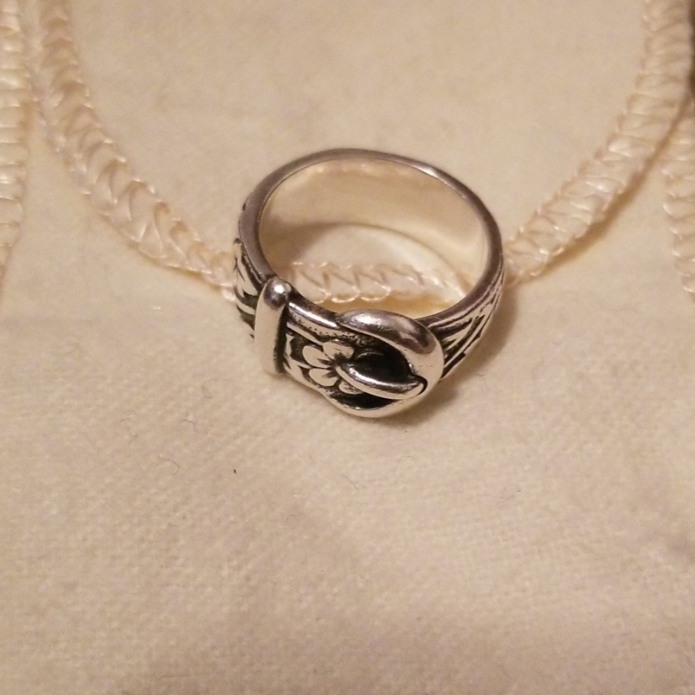 James Avery Floral Belt & Buckle Ring